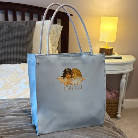 Fiorucci Handbags - Fiorucci Light Blue Angel Graphic Tote